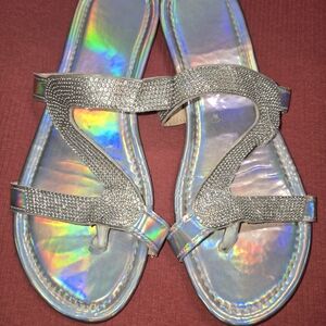 Iridescent Rhinestone Women's Sandals